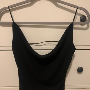 Swoop neck black tank top